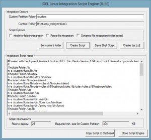 DATI: IGEL Linux Integration Script Engine (ILISE)
